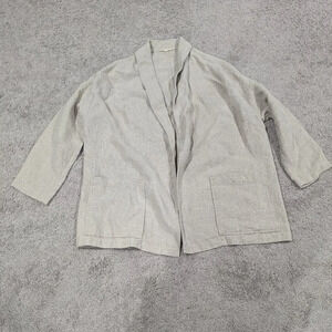 EILEEN FISHER Tan Linen Women’s Blazer Jacket Size 2X